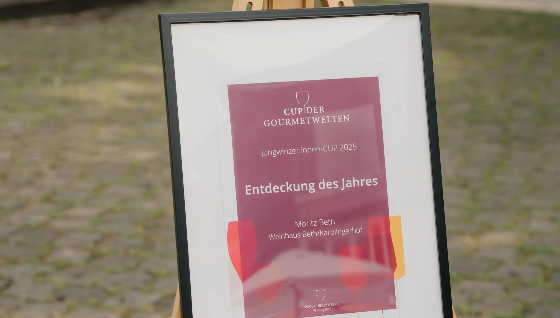 Urkunde Jungwinzer des Jahres cup der gourmetwelten Berlin